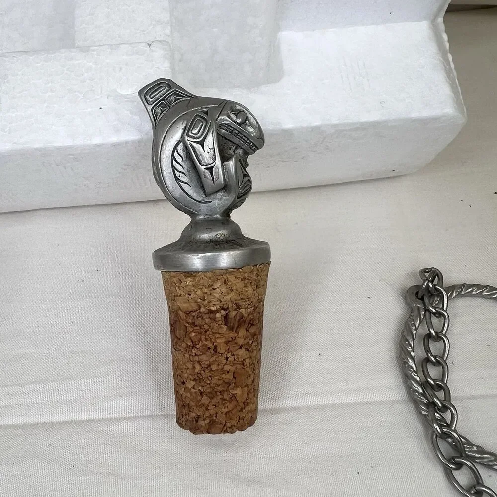 Lot Of‎ 4 Wine Bottle Stopper Deck Head The Thinker From H.M.Seashell From WTU